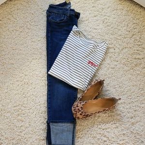 Kut cropped and cuffed jeans